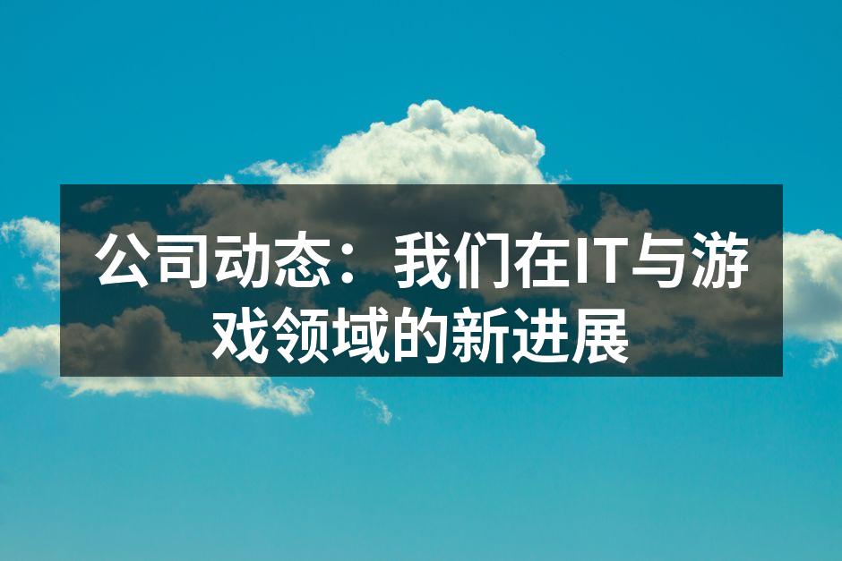 公司动态：我们在IT与游戏领域的新进展